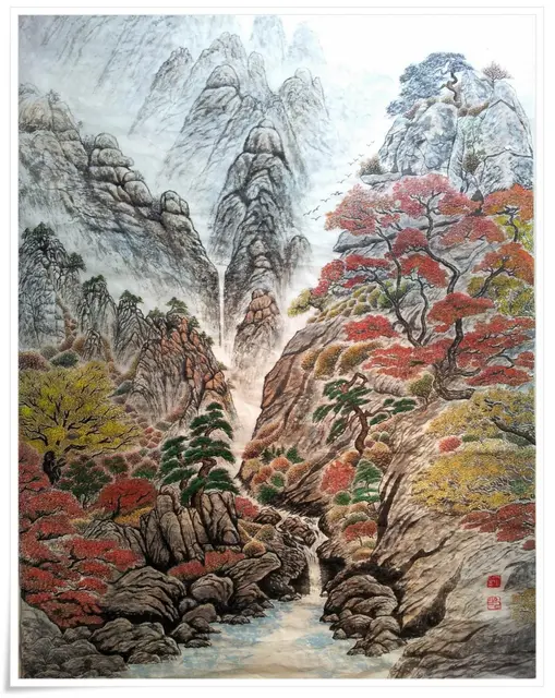 심산유곡 — 한국화 작품